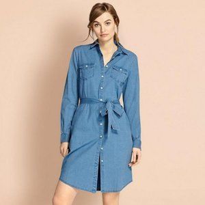 Brooks Brothers Cotton Chambray Shirt Dress EUC (Denim-look)